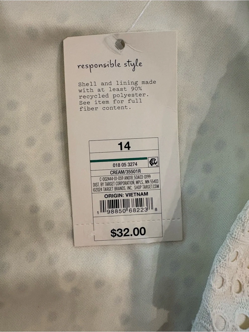 a new day Cream Eyelet Pencil Skirt with Front Slit